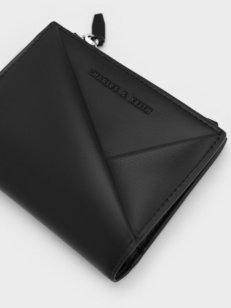 Midori Geometric Top-Zip Wallet - Noir