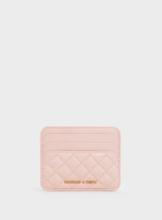 Cleo Quilted Card Holder - Soft Pink