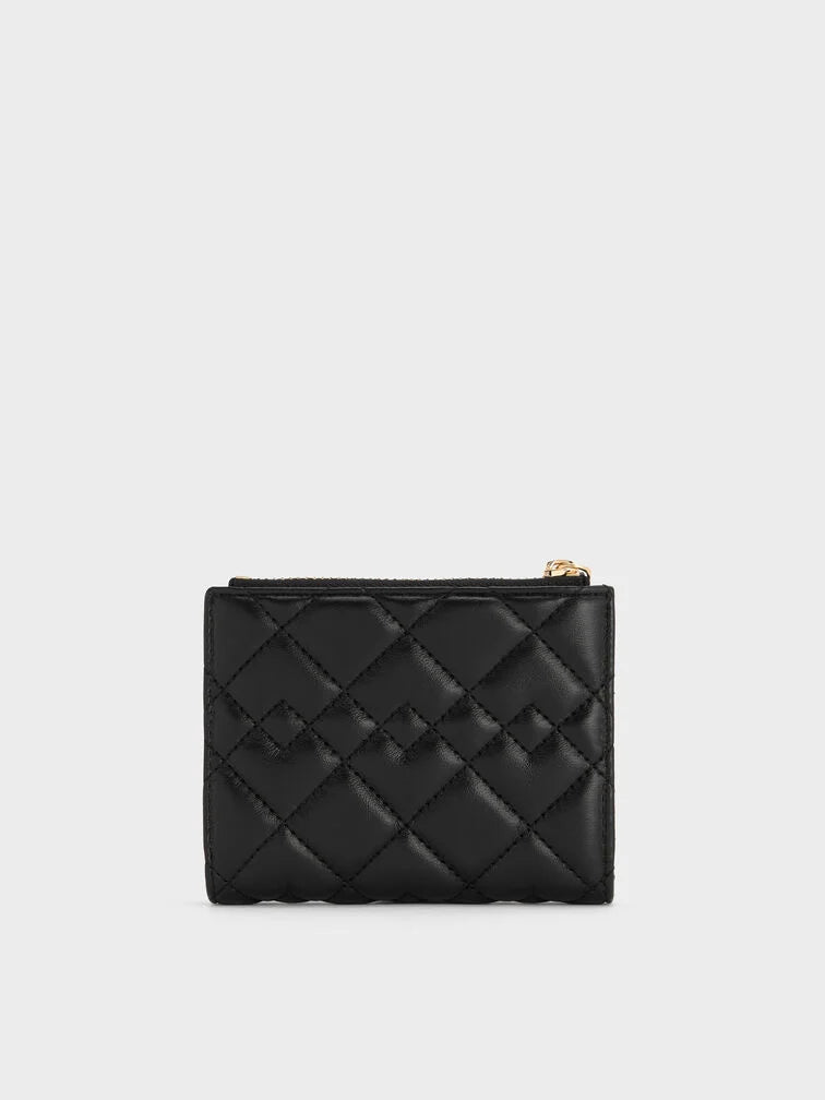 Duo Quilted Small Wallet - Black