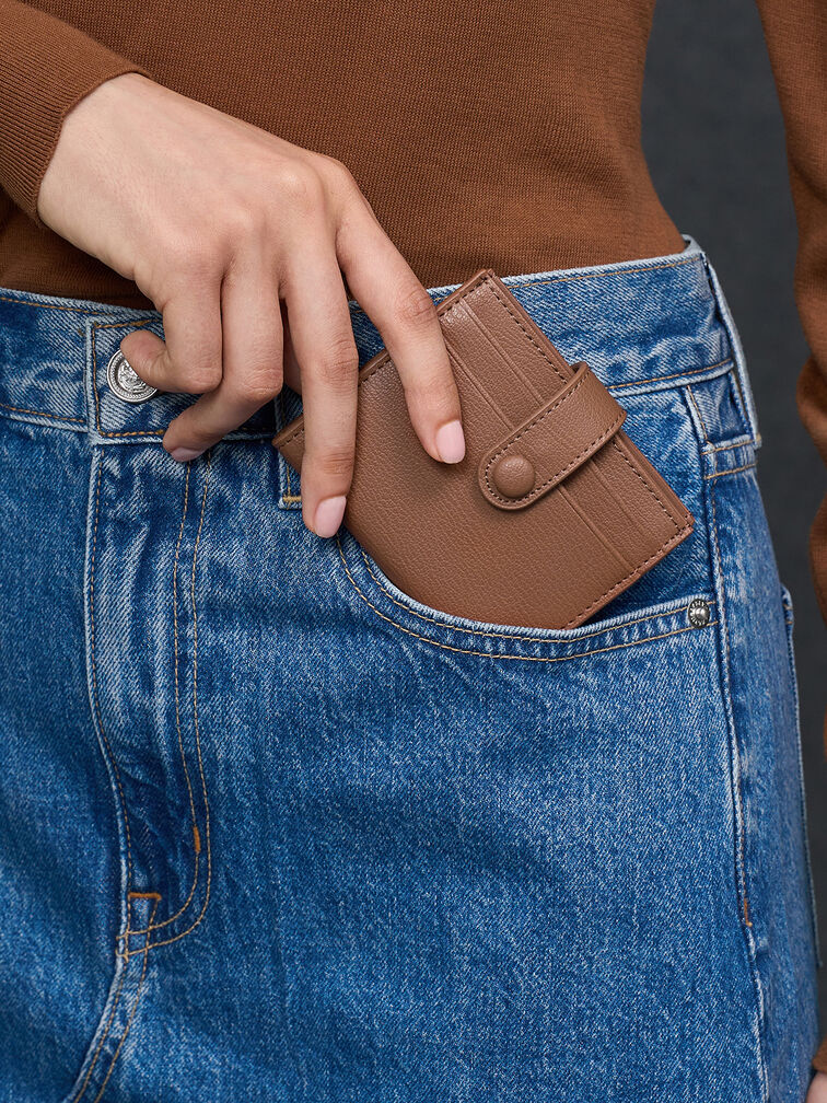 Bliss Snap Button Card Holder - Chocolate