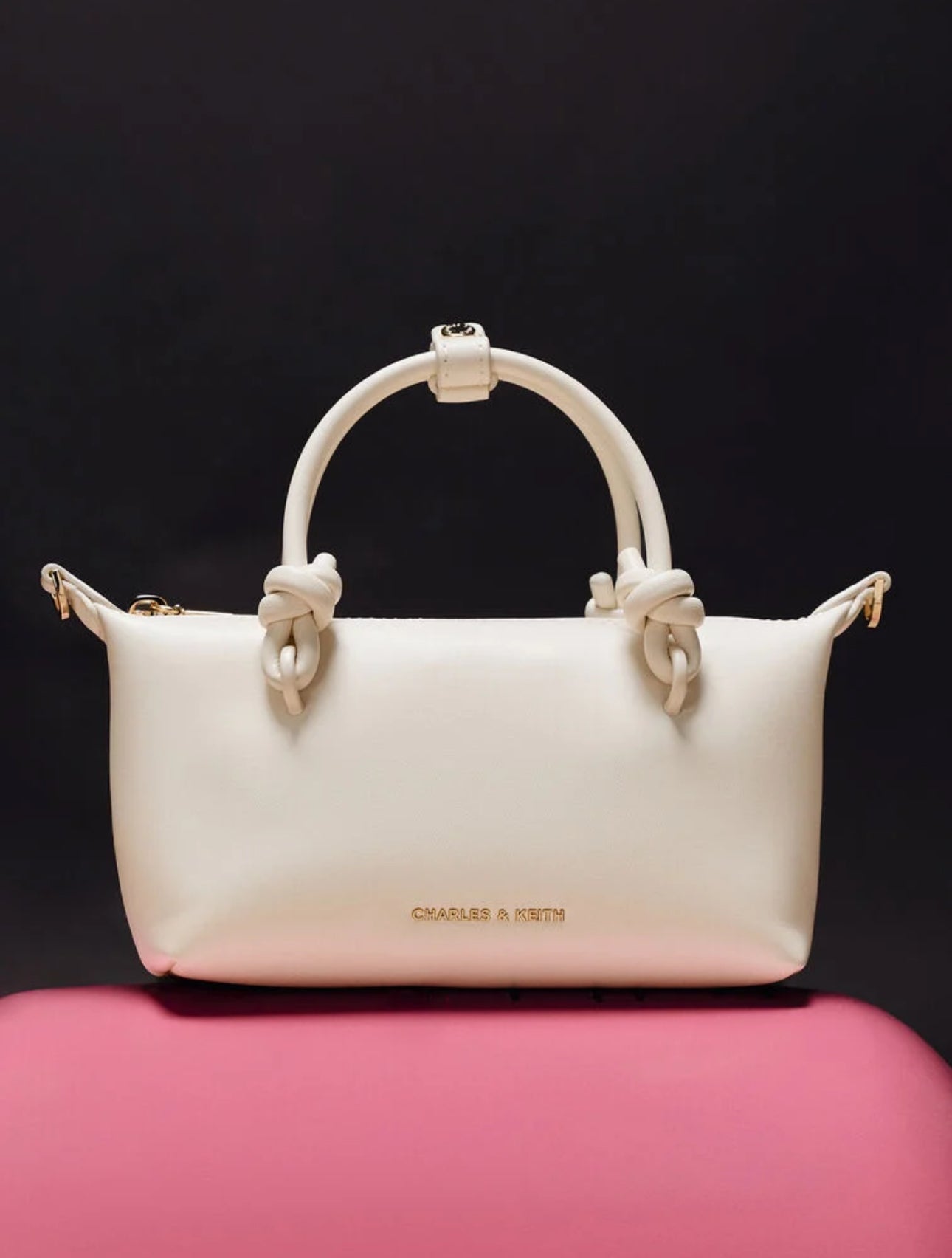 Sammie Knotted-Handle Tote Bag - Cream