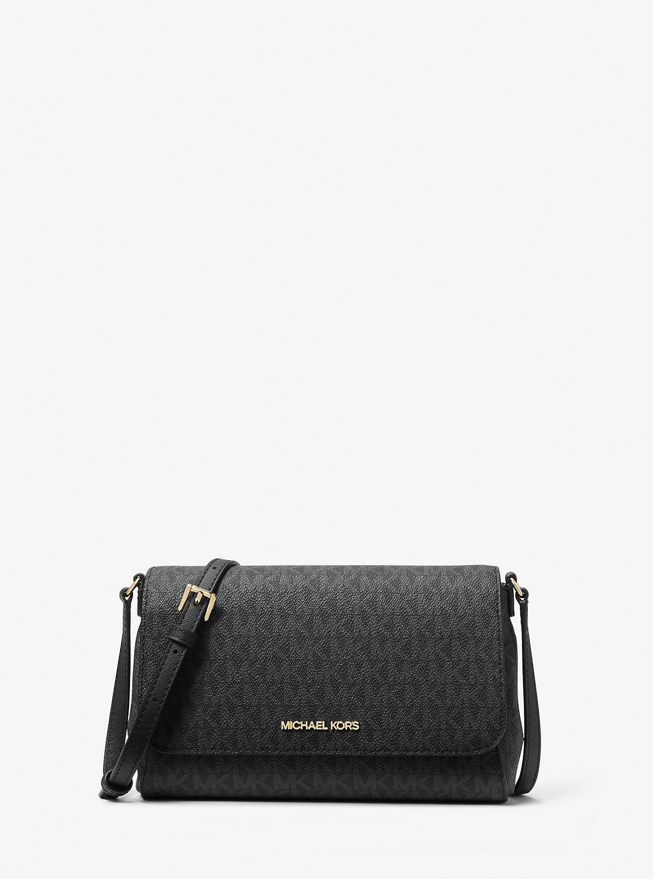 Medium Logo Convertible Crossbody Bag - BLACK