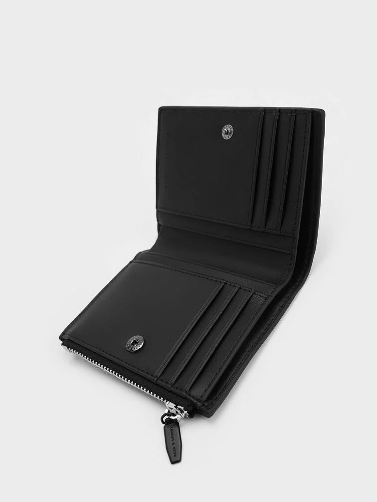 Midori Geometric Top-Zip Wallet - Noir