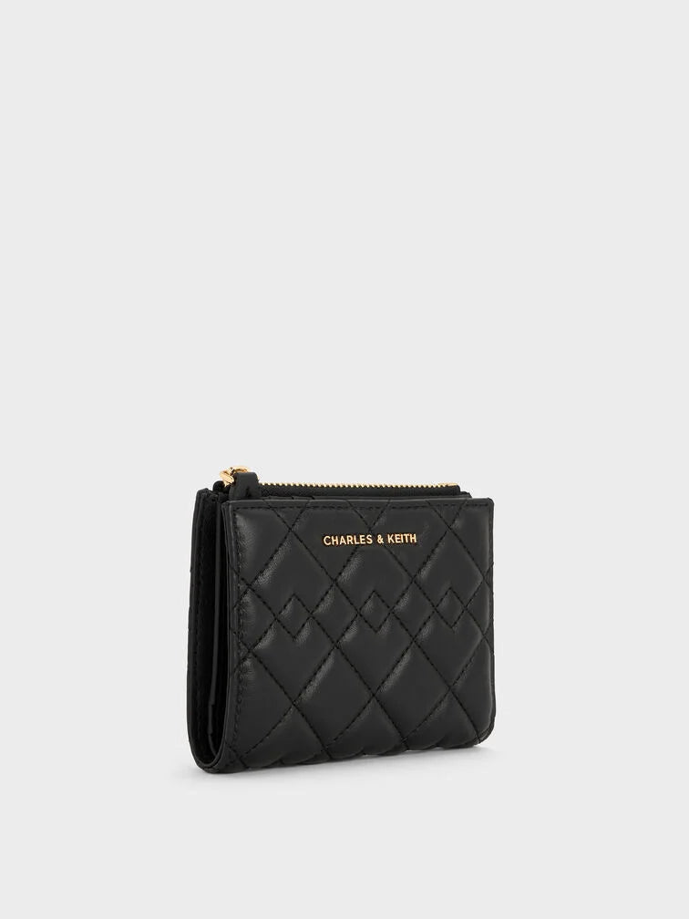 Duo Quilted Small Wallet - Black