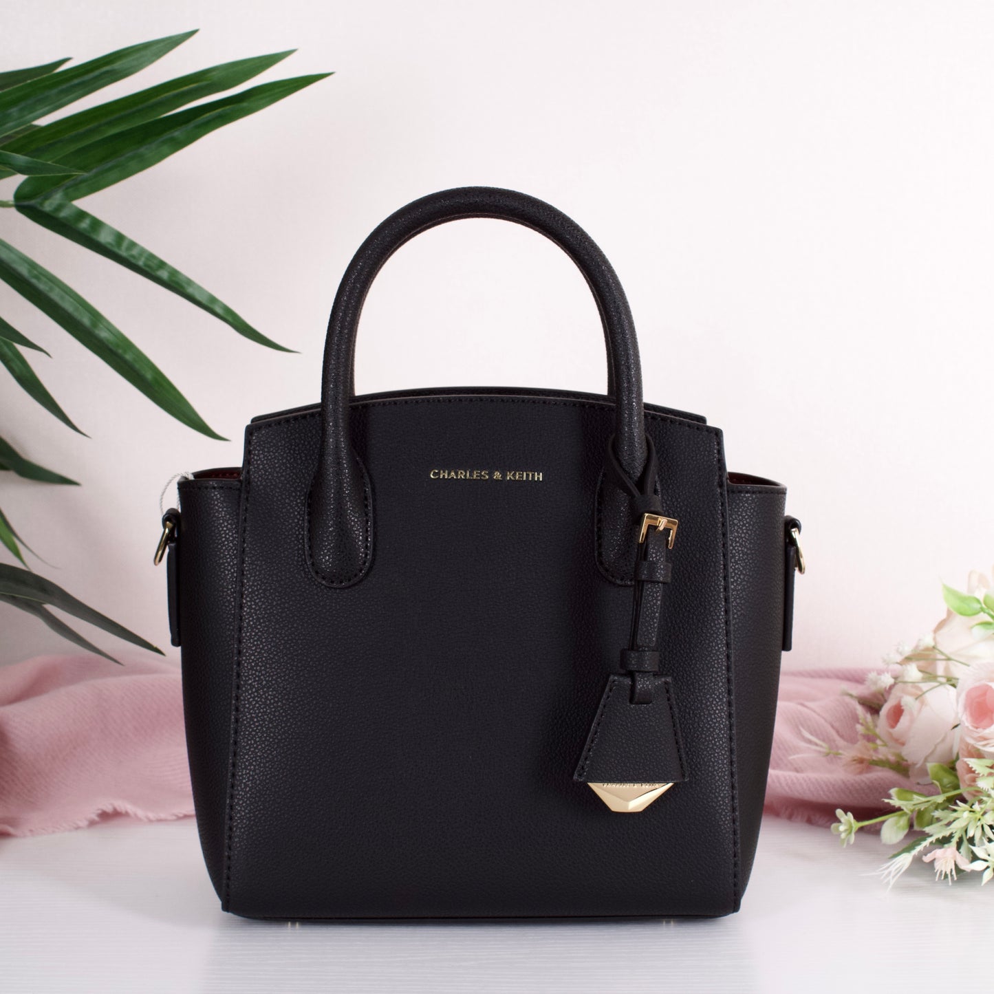 Harper Structured Top Handle Bag - Black