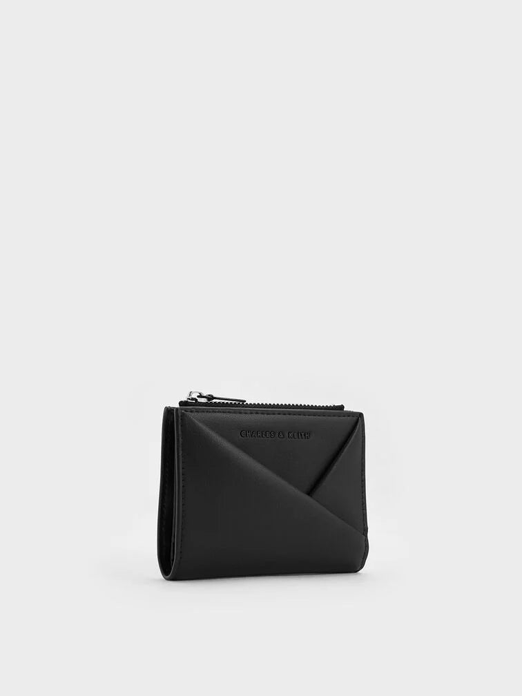Midori Geometric Top-Zip Wallet - Noir