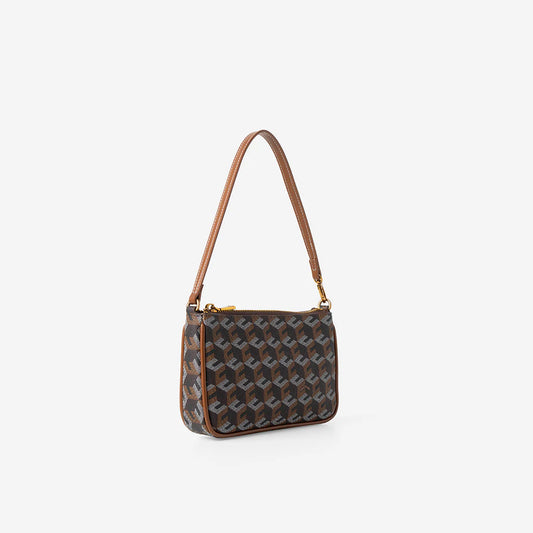 MILO MONOGRAM POUCH- Walnut Brown