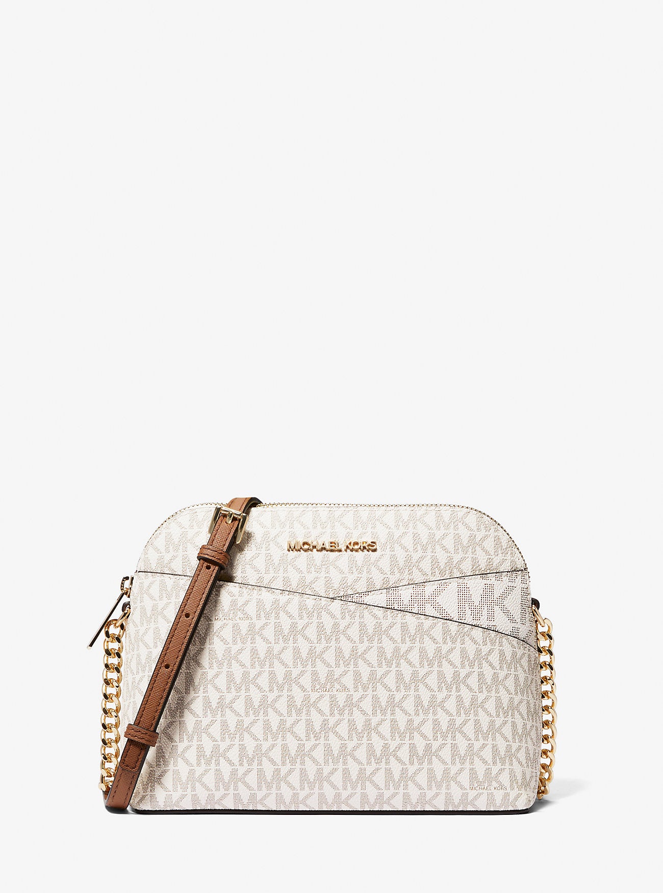 Jet Set Travel Medium Logo Dome Crossbody Bag - VANILLA