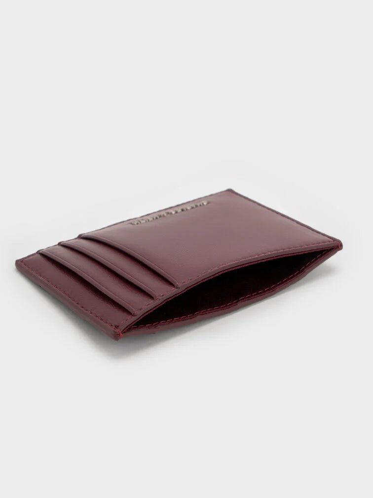 Ivette Woven Card Holder - Wineberry Red