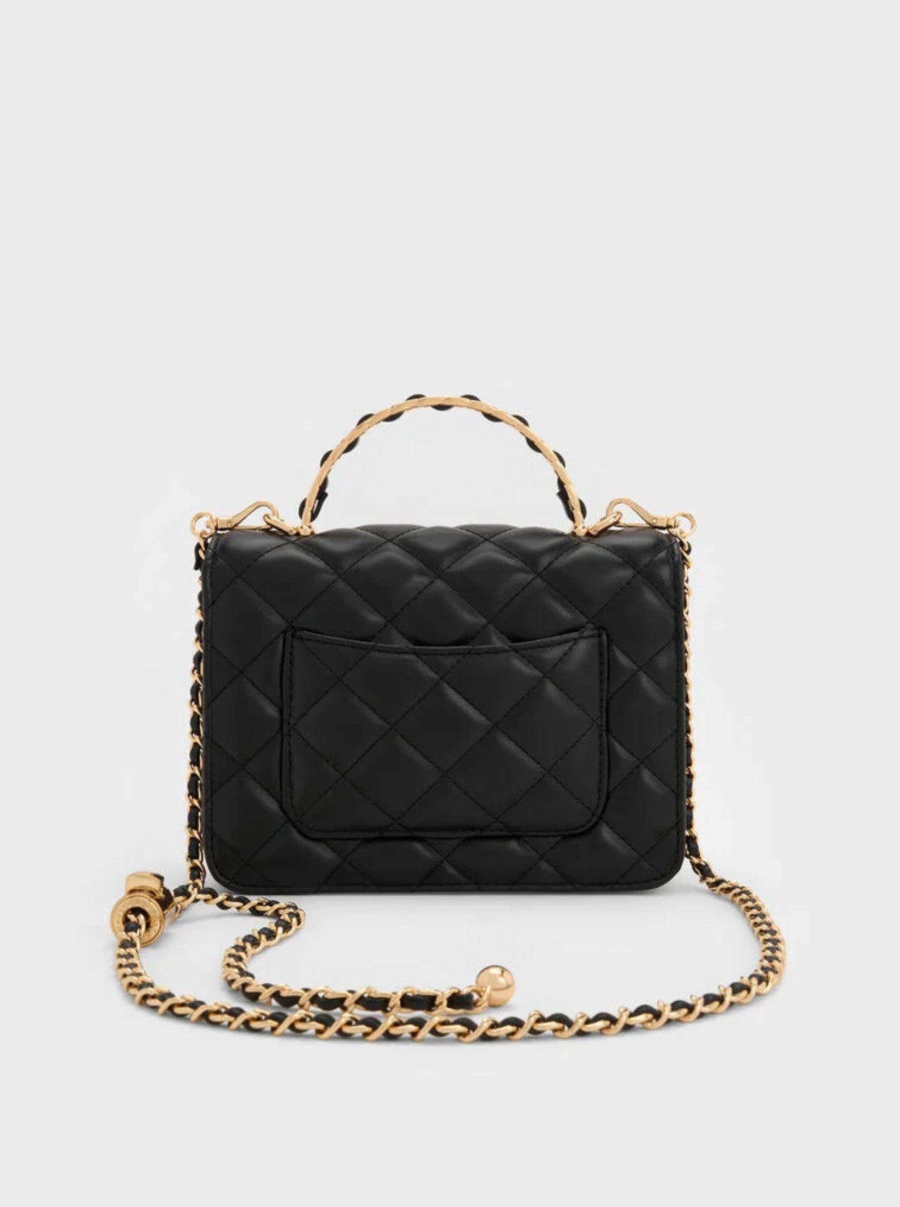 Cressida Quilted Top Handle Bag - Black