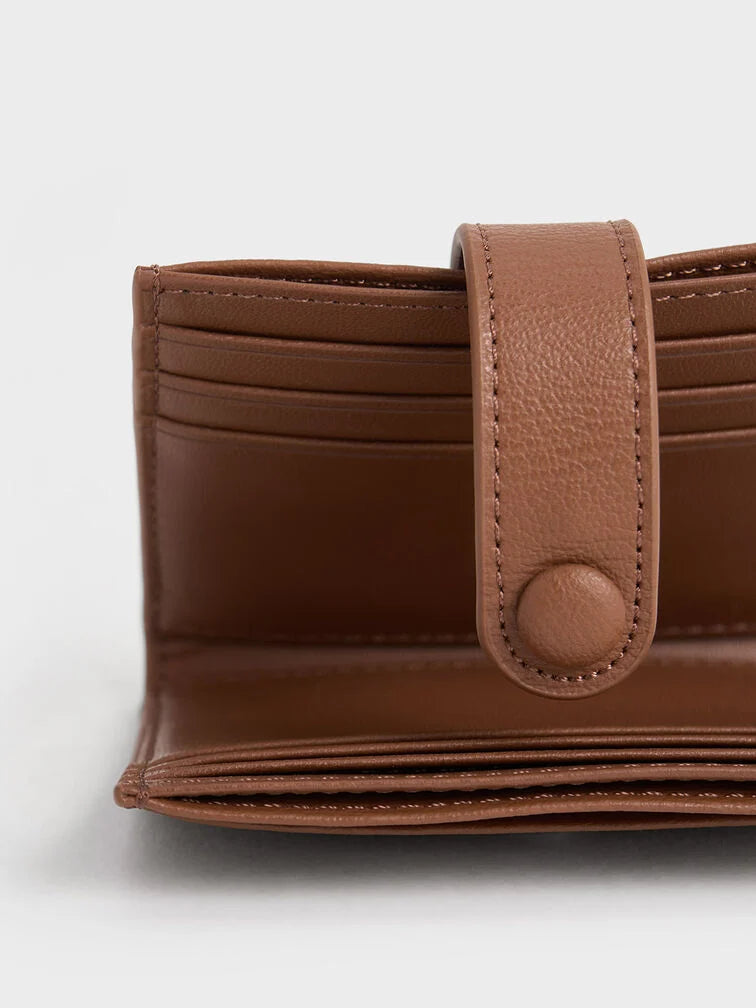 Bliss Snap Button Card Holder - Chocolate