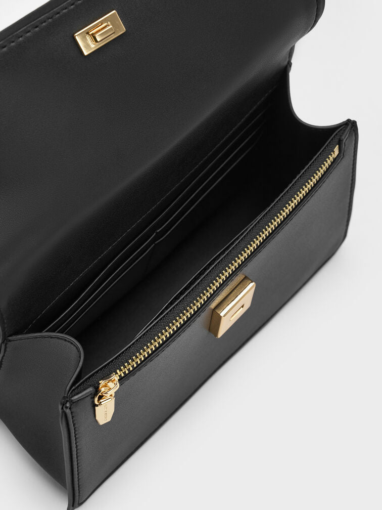 Arlet Belted Top Handle Bag - Black