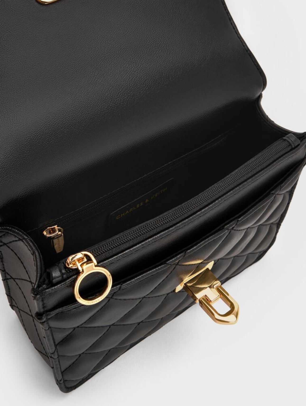 Cressida Quilted Top Handle Bag - Black