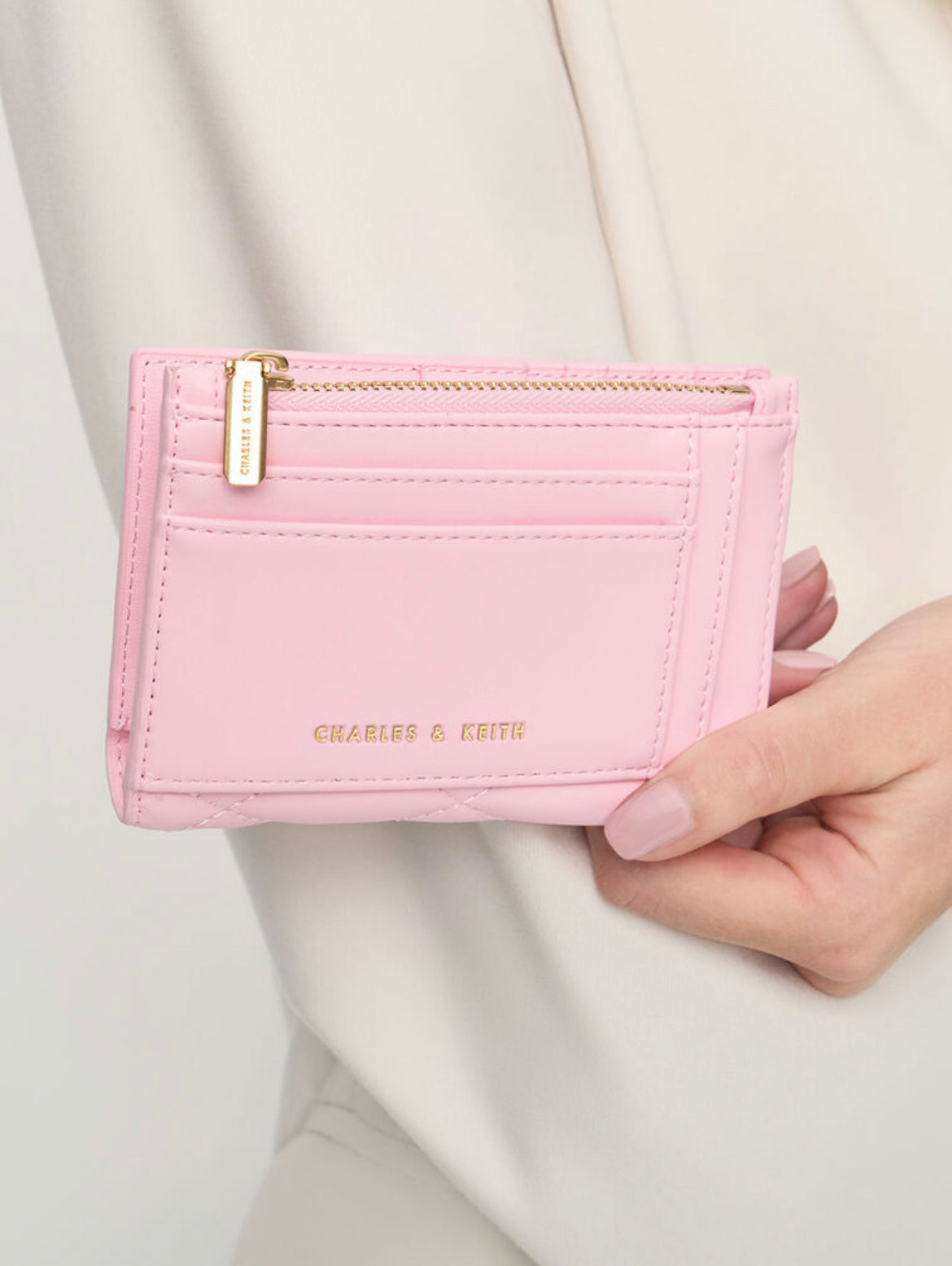 Lillie Quilted Mini Wallet - Pink