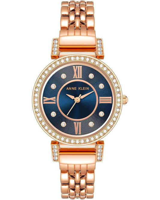Women's Premium Crystal Accented Bracelet Watch Rose Gold/Blue
