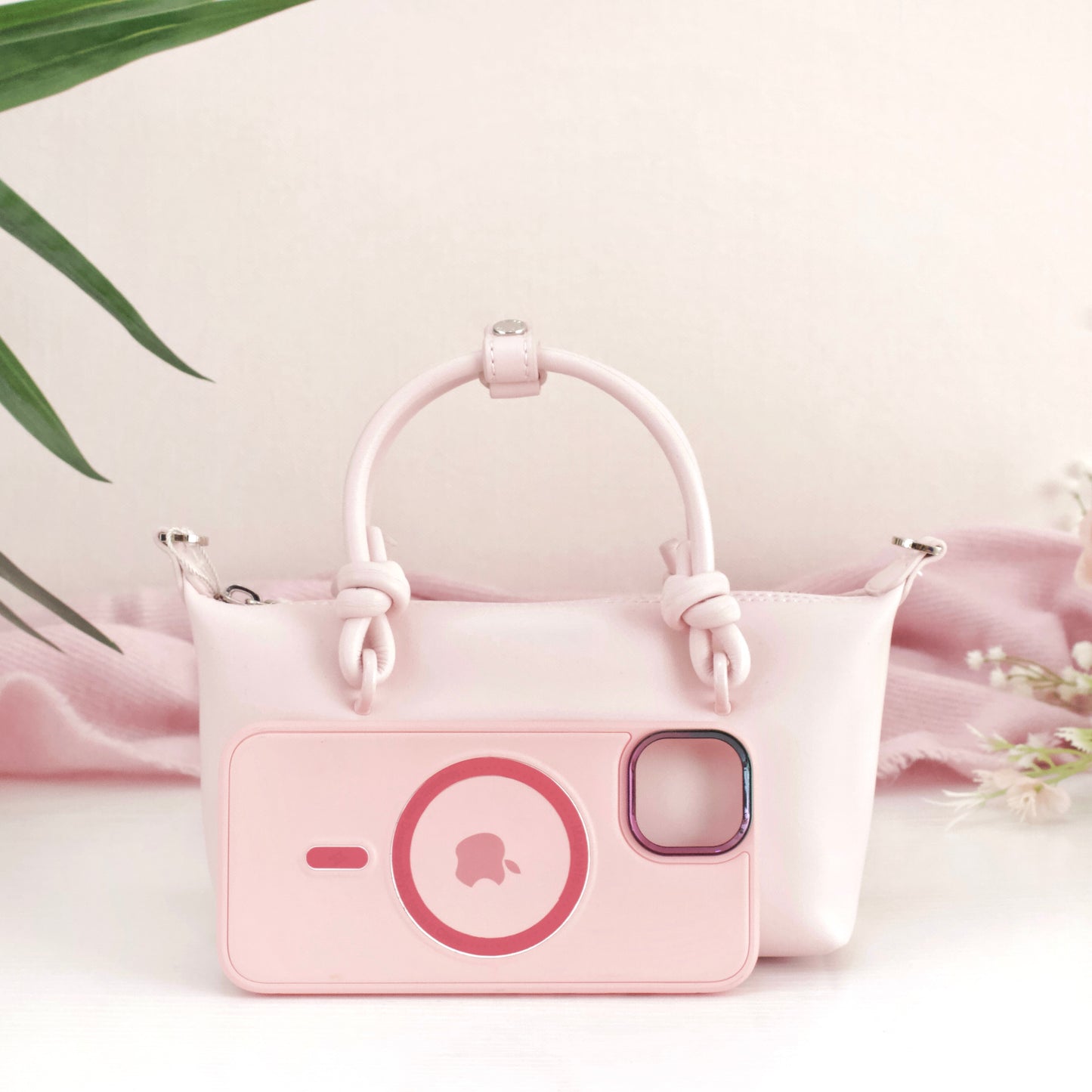 Sammie Knotted-Handle Tote Bag - Cotton Candy Pink