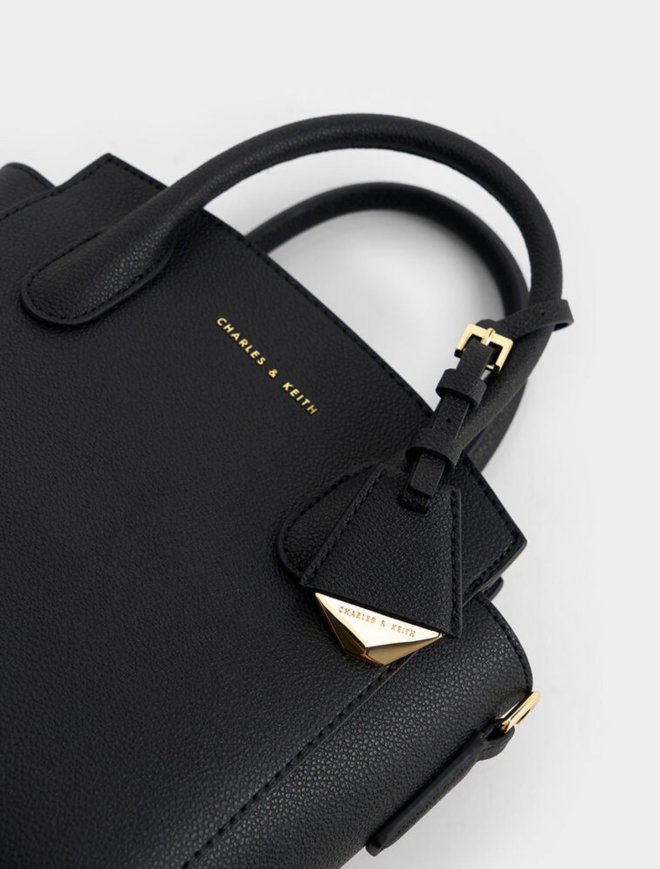 Harper Structured Top Handle Bag - Black
