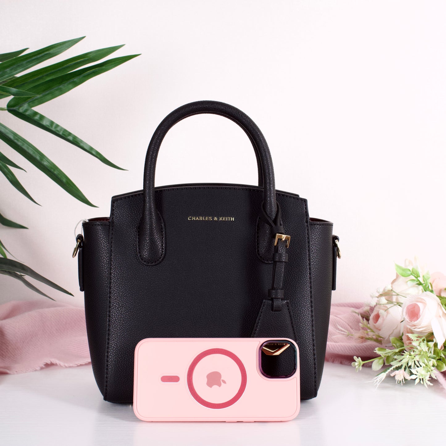 Harper Structured Top Handle Bag - Black