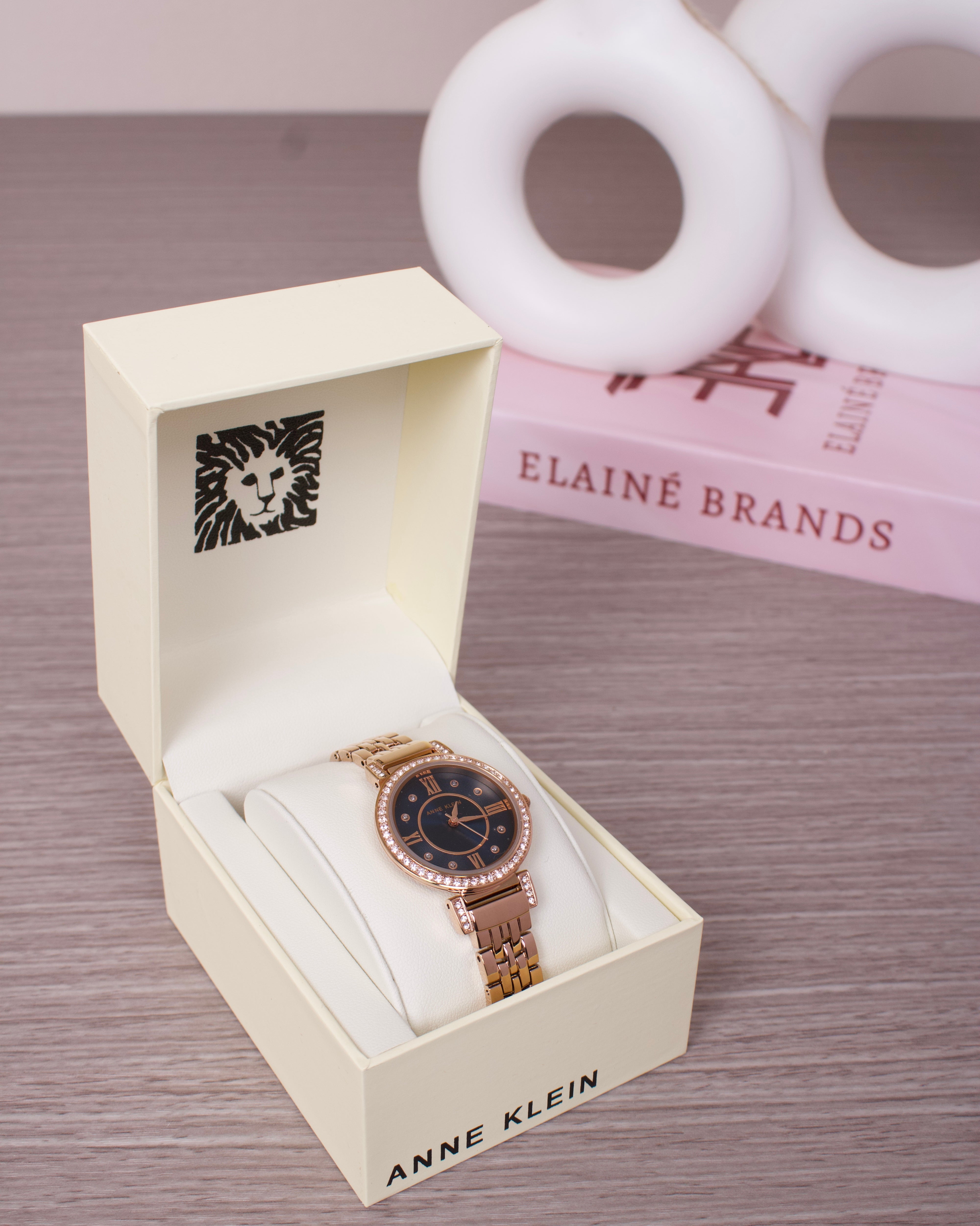 Women\'s Crystal Accented Bracelet Watch Navy /Rose Gold Roma Navy Blue Minimal Roman Dial Watch for Women Leather  main image 4