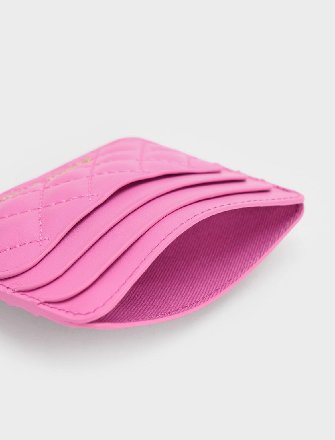 Cleo Quilted Card Holder - Pink