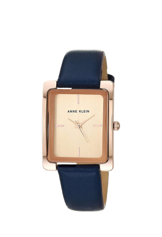 Leather Strap Watch- Navy/Rose Gold