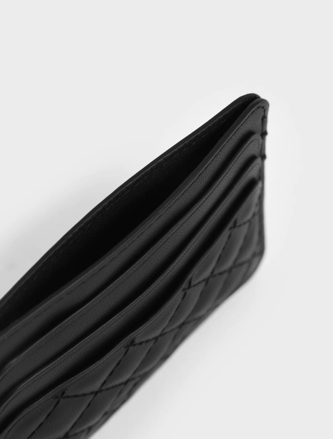 Cleo Quilted Card Holder - Black