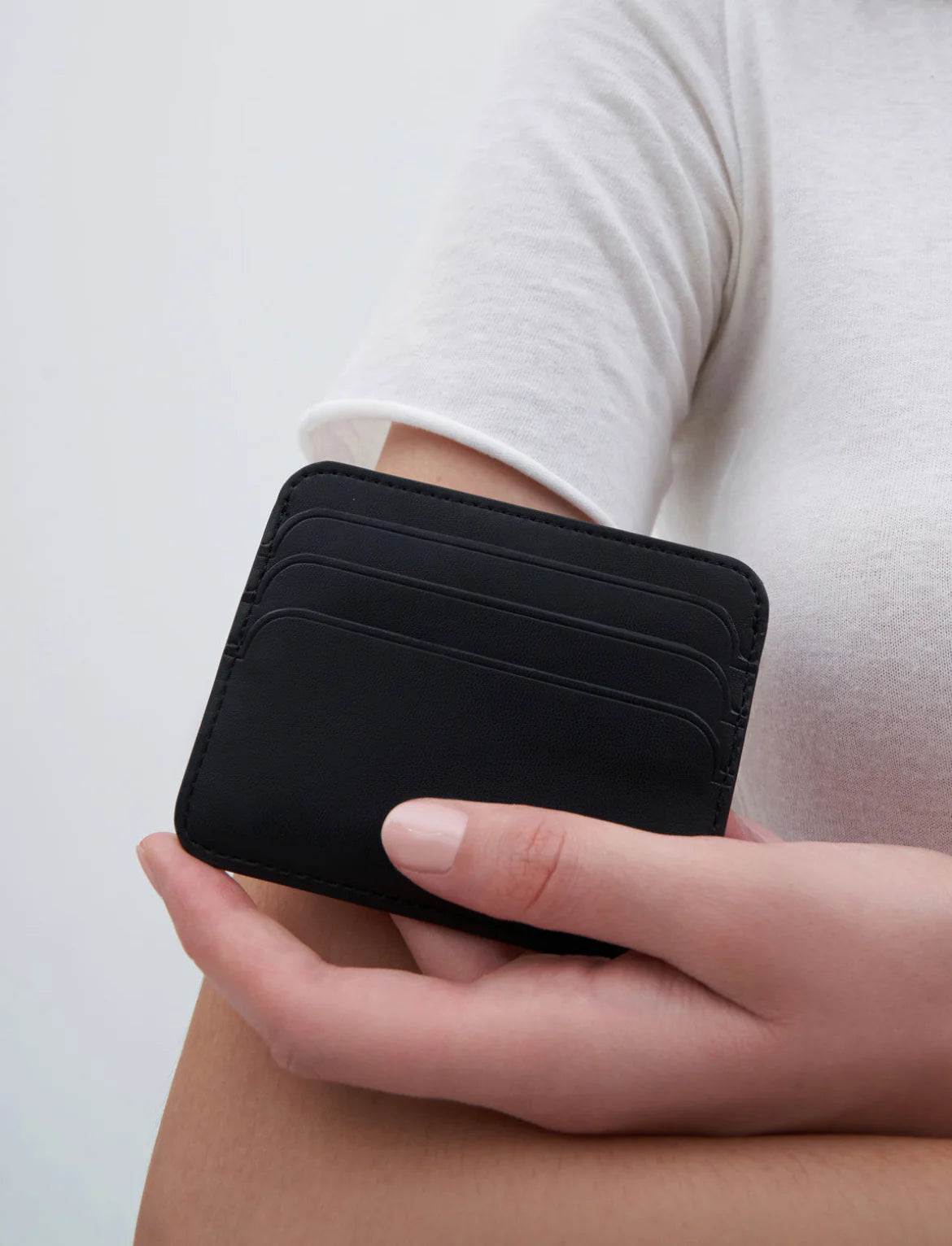 Cleo Quilted Card Holder - Black