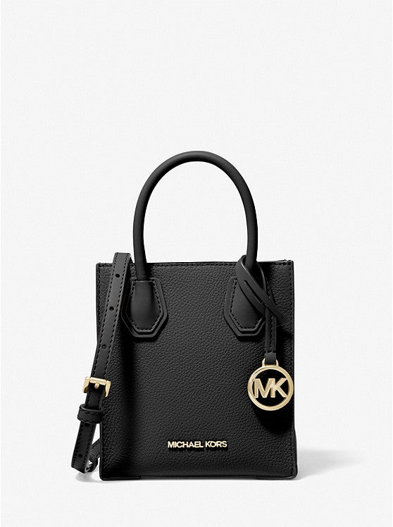 Mercer Extra-Small Pebbled Leather Crossbody Bag- BLACK