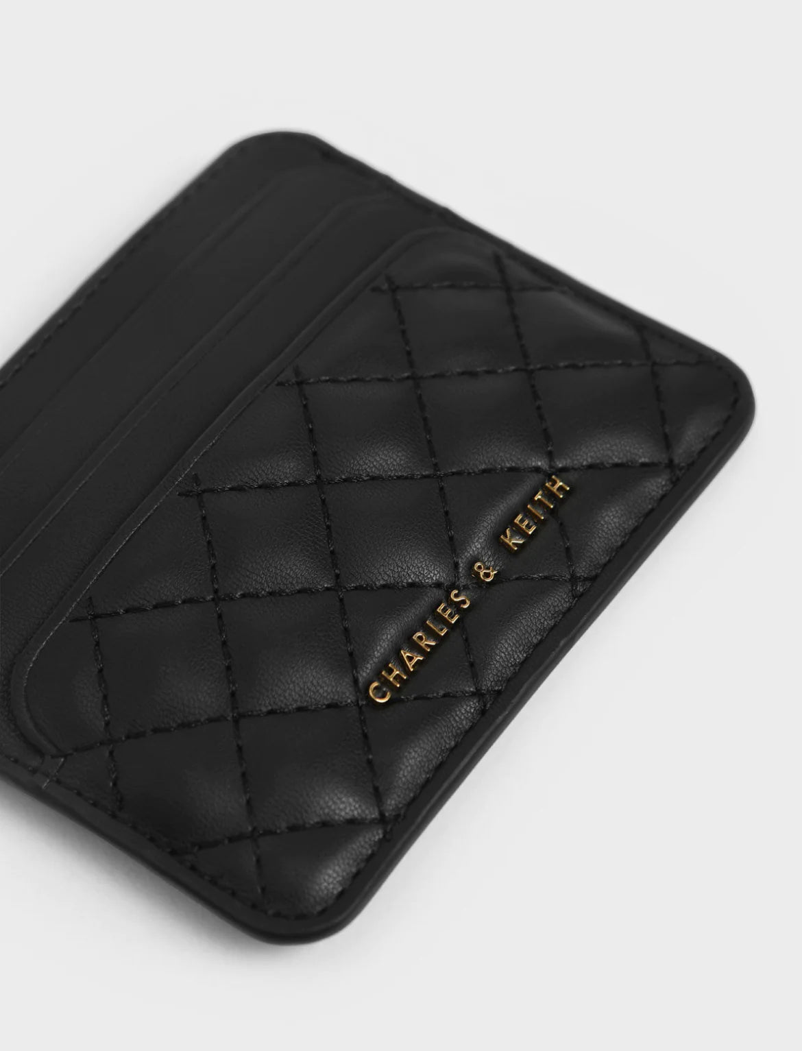 Cleo Quilted Card Holder - Black