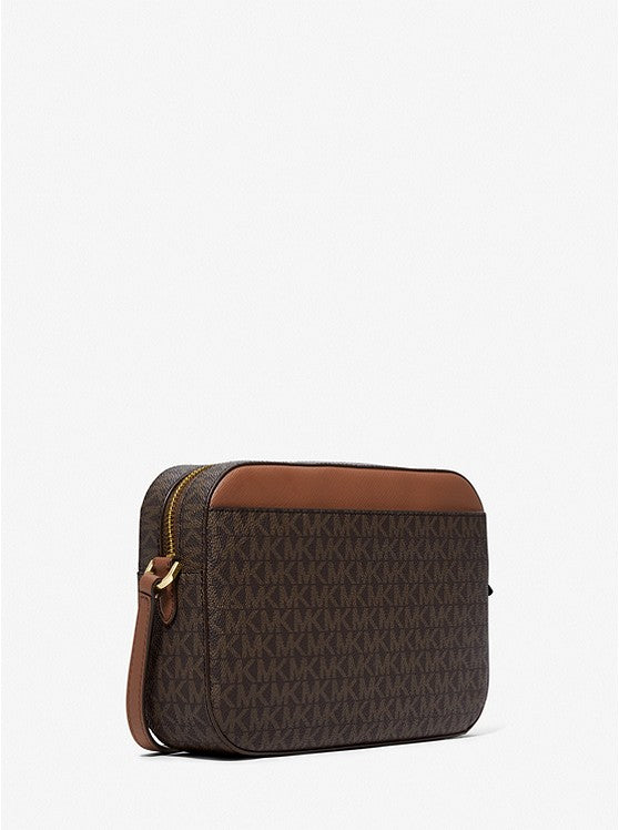 Jet Set Large Logo Crossbody Bag - BROWN