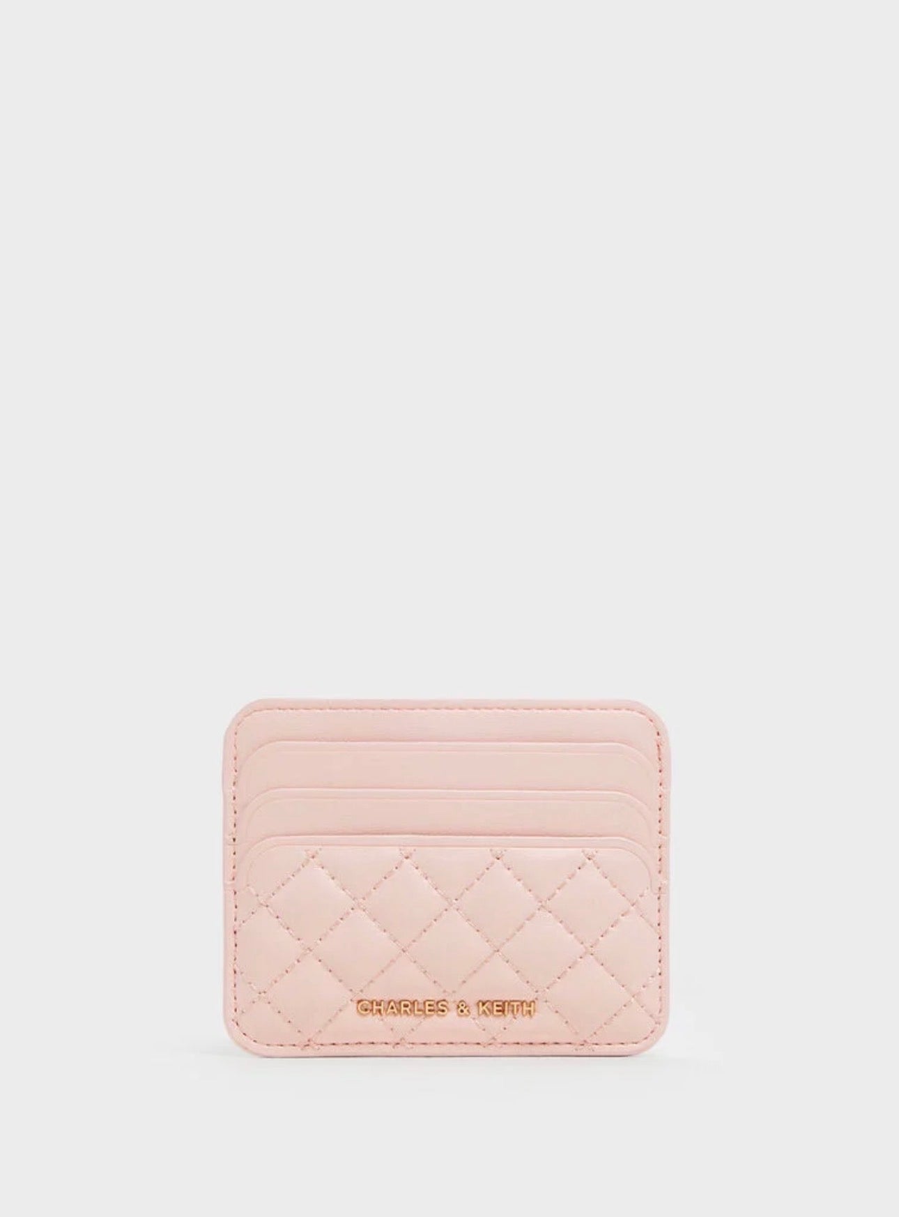 Cleo Quilted Card Holder - Soft Pink
