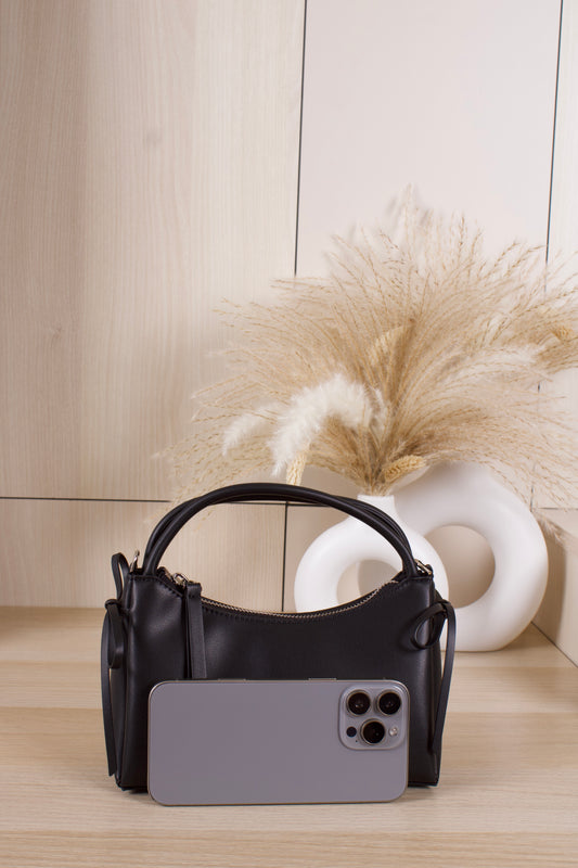 Hazel Bow Top Handle Bag - Noir