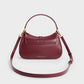 Agatha Chain-Accent Hobo Bag - Burgundy
