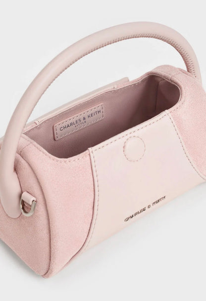 Girls' Nelly Recycled Suede Top Handle Bag - Pink