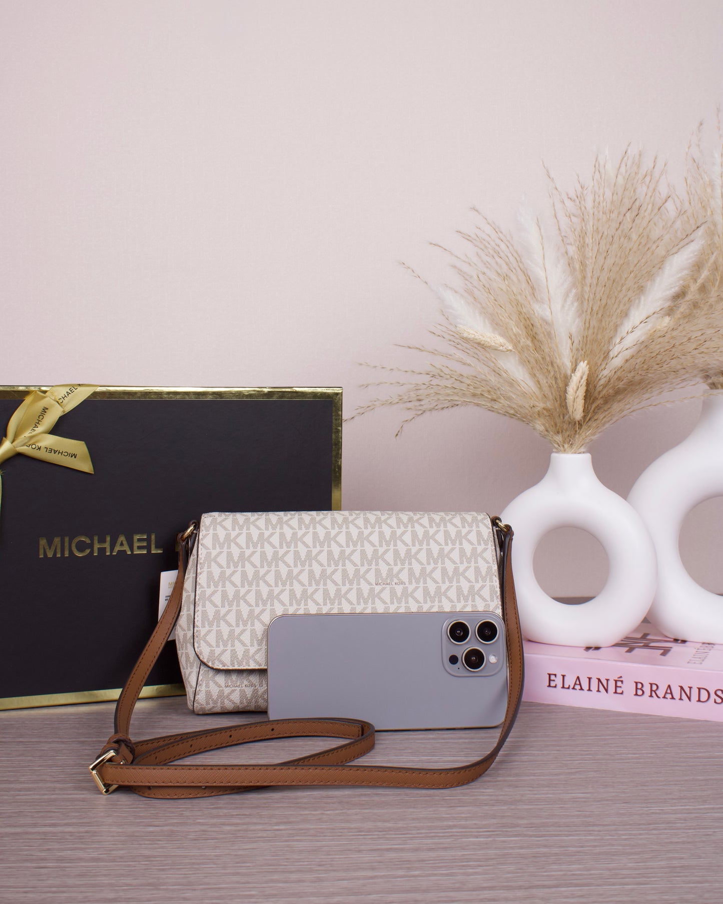 Medium Logo Convertible Crossbody Bag- VANILLA