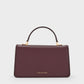Arlet Belted Top Handle Bag - Wineberry Red
