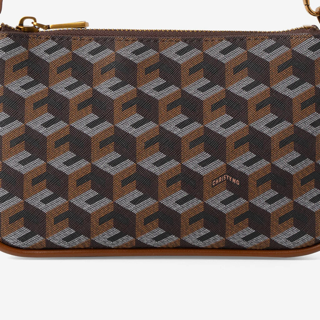 MILO MONOGRAM POUCH- Walnut Brown