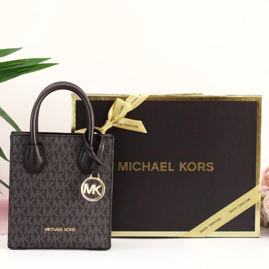 Mercer Extra-Small Logo and Leather Crossbody Bag- BLACK