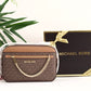 Jet Set Large Logo Crossbody Bag - BROWN