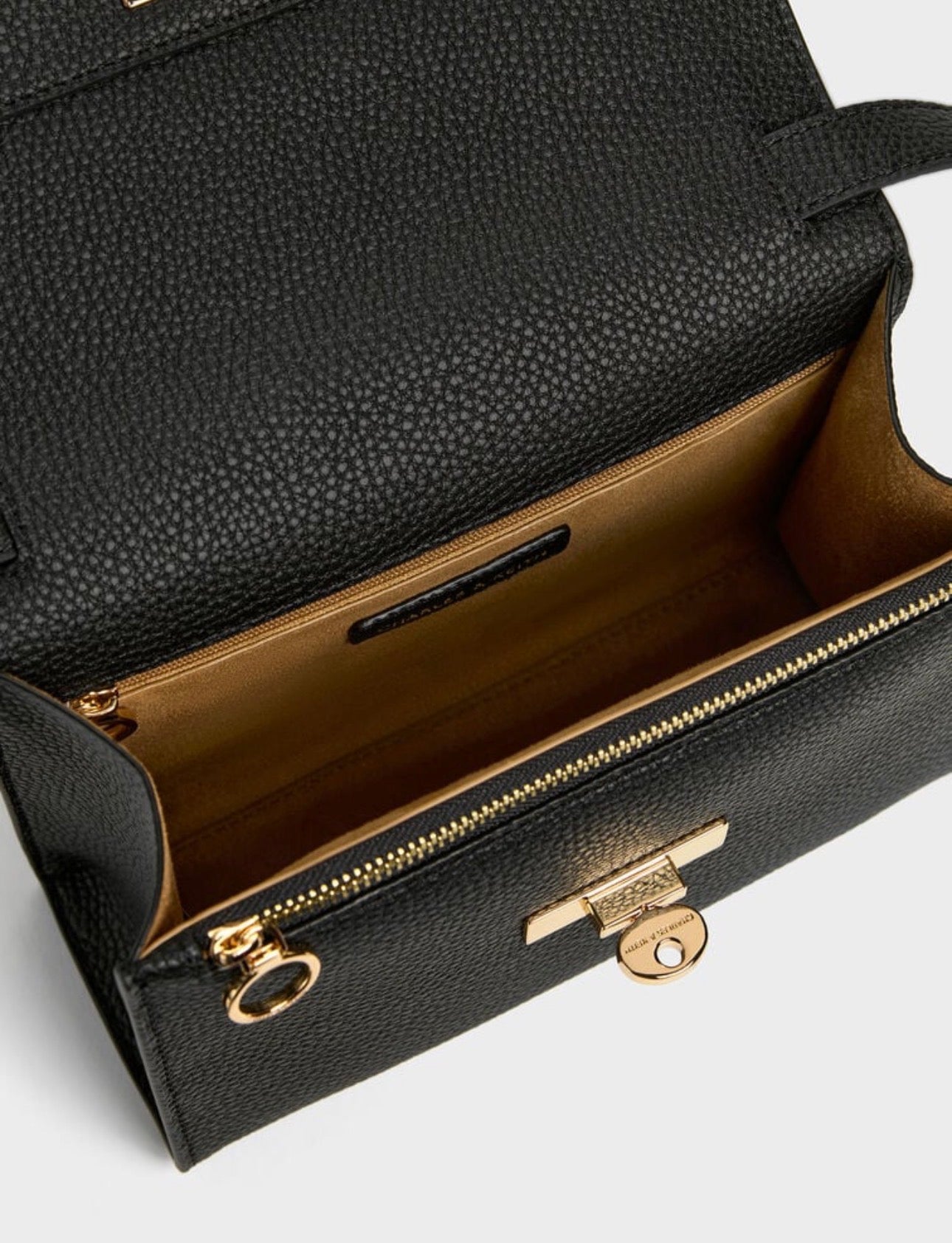 Chance Recycled Leather Turn-Lock Crossbody Bag - Black