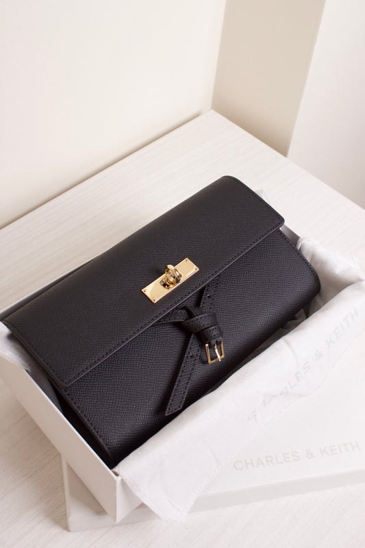 Tricha Knotted-Belt Crossbody Bag - Black