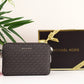 Jet Set Large Printed Logo Crossbody Bag- BLACK