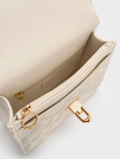 Cressida Quilted Top Handle Bag - Cream