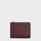 Ivette Woven Top-Zip Small Wallet - Wineberry Red