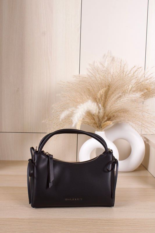 Hazel Bow Top Handle Bag - Noir
