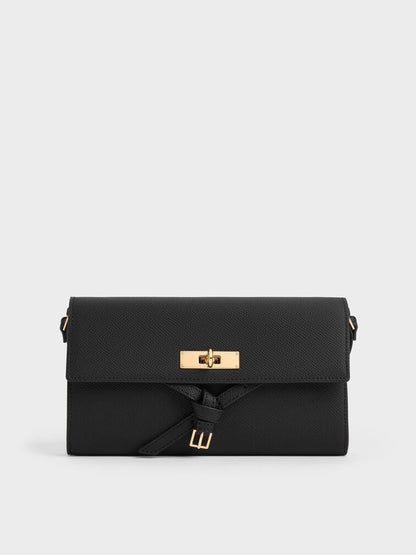 Tricha Knotted-Belt Crossbody Bag - Black