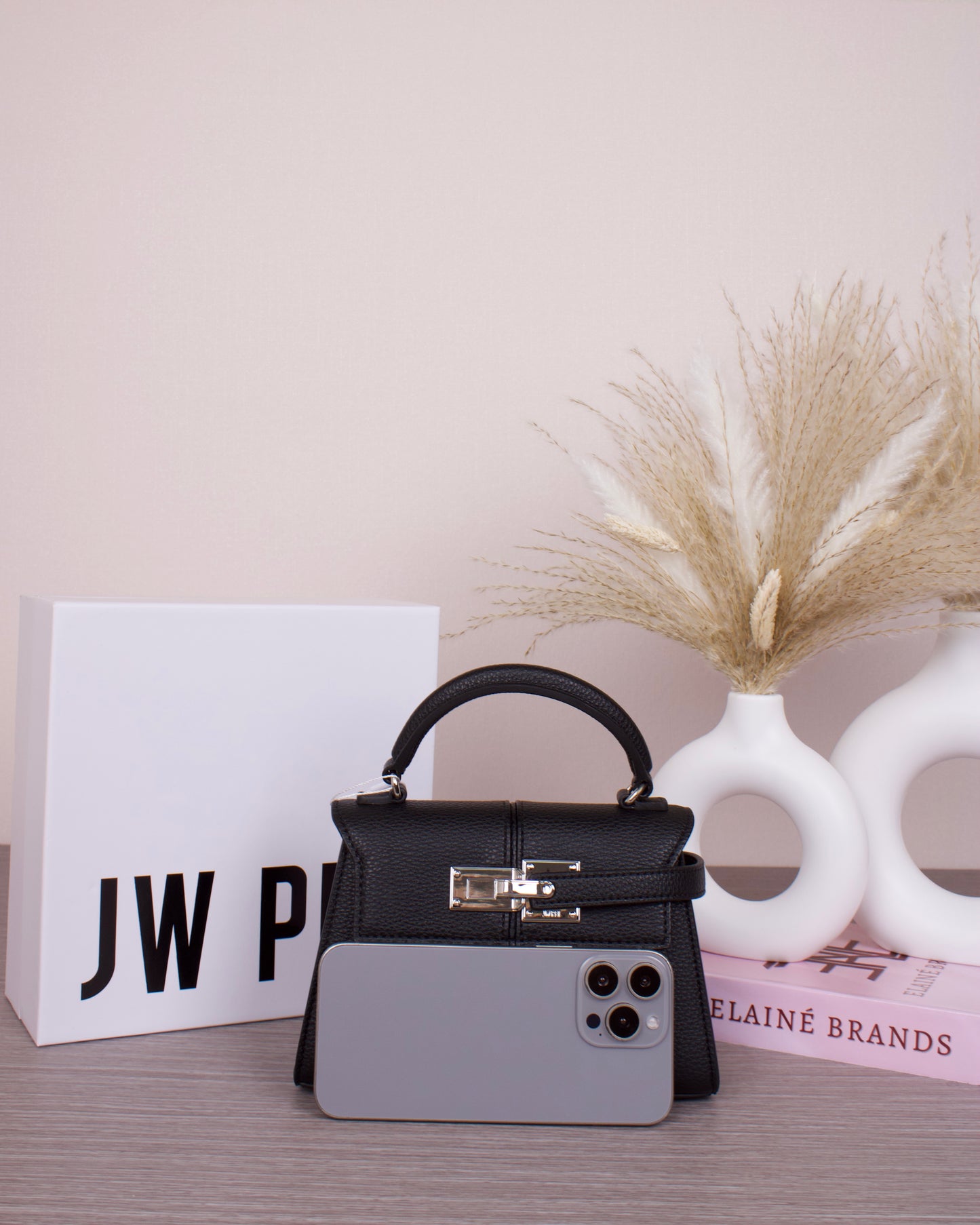 Elise Top Handle Bag - Black