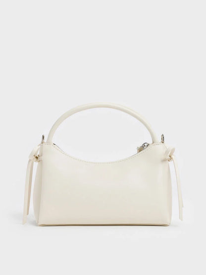 Hazel Bow Top Handle Bag - Cream