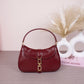 Agatha Chain-Accent Hobo Bag - Burgundy