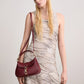 Agatha Chain-Accent Hobo Bag - Burgundy